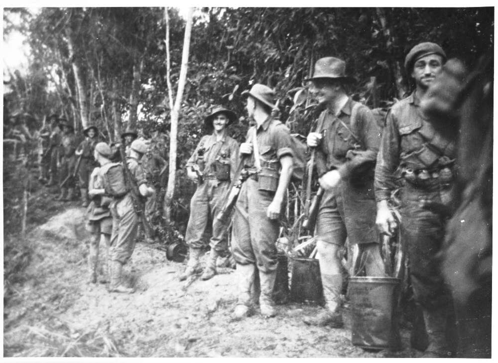 The 2/3rd Australian Independent Company in Parers Bowl, preparing to attack Timbered Knoll, Orodubi, New Guinea, 29 July, 1943