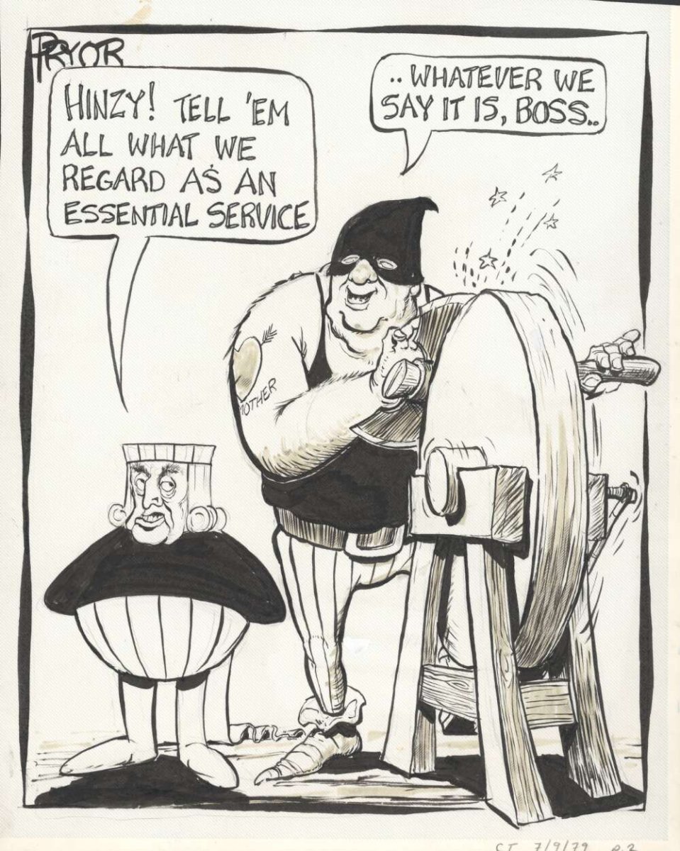 Pryor, Geoff. (1979). "Hinzy! Tell 'em all what we regard as an essential service" [Joh Bjelke-Petersen, Russ Hinze]