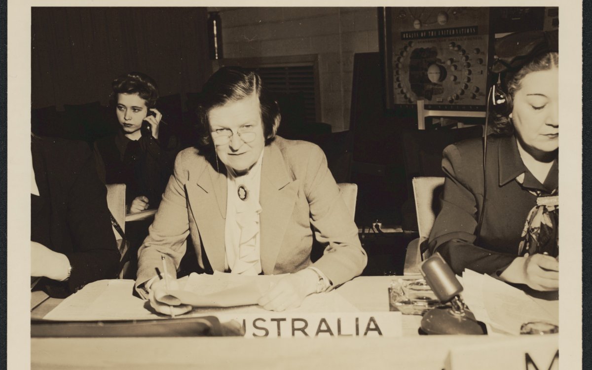 Jessie Street representing Australia at the United Nations 