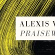 The cover of Alexis Wright's book 'Praiseworthy.' It is a black background with a yellow brushstroke. 