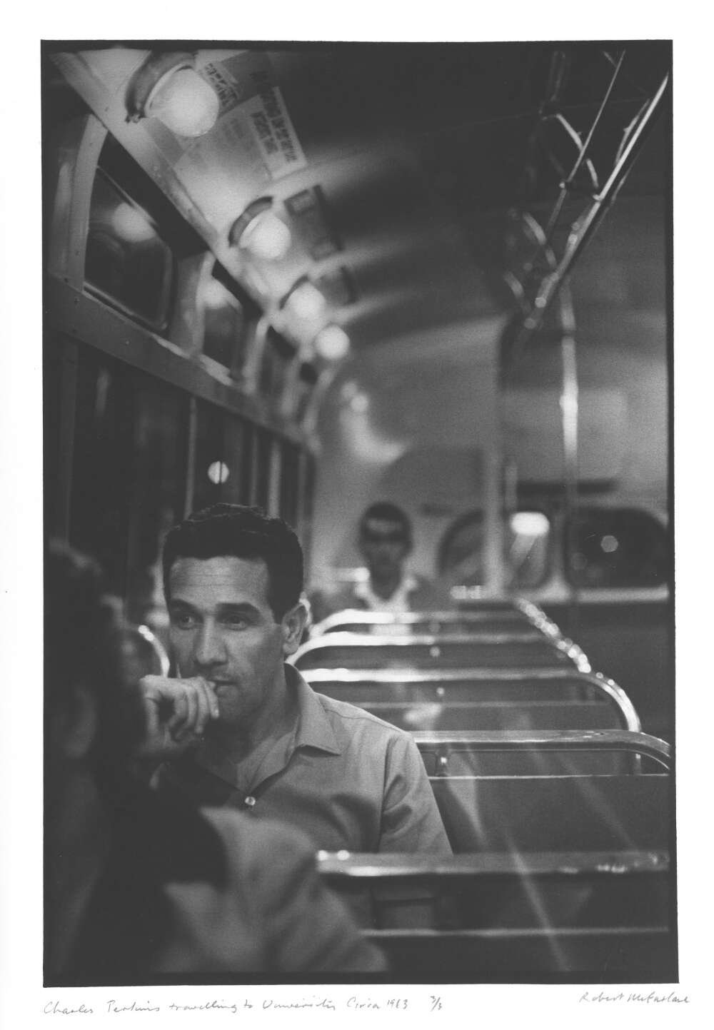 Robert McFarlane, Charles Perkins travelling to University, 1963