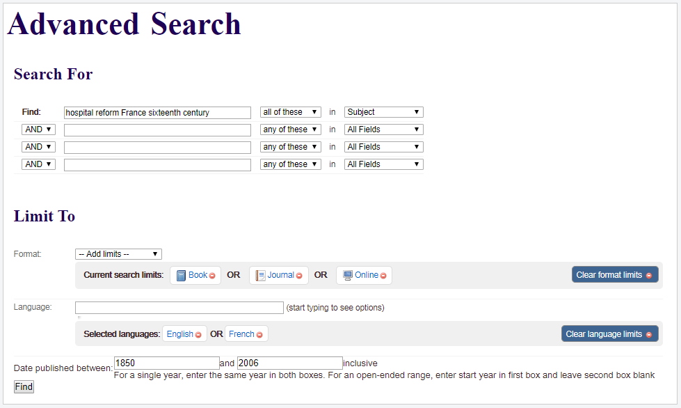 An Advanced Search in the NLA catalogue.