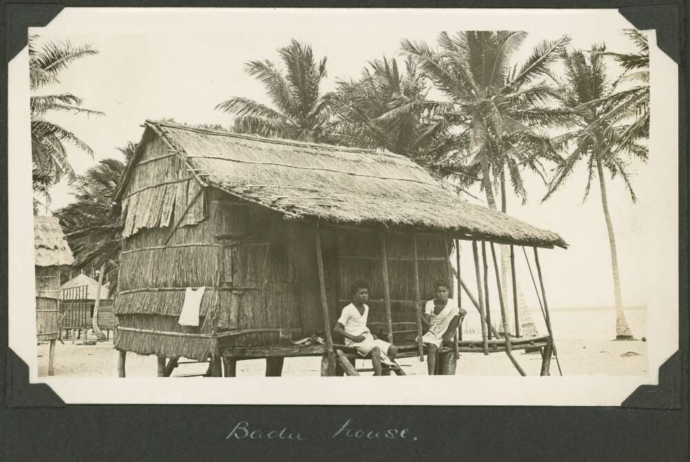A villager's hut, Badu Island, Queensland, ca. 1928