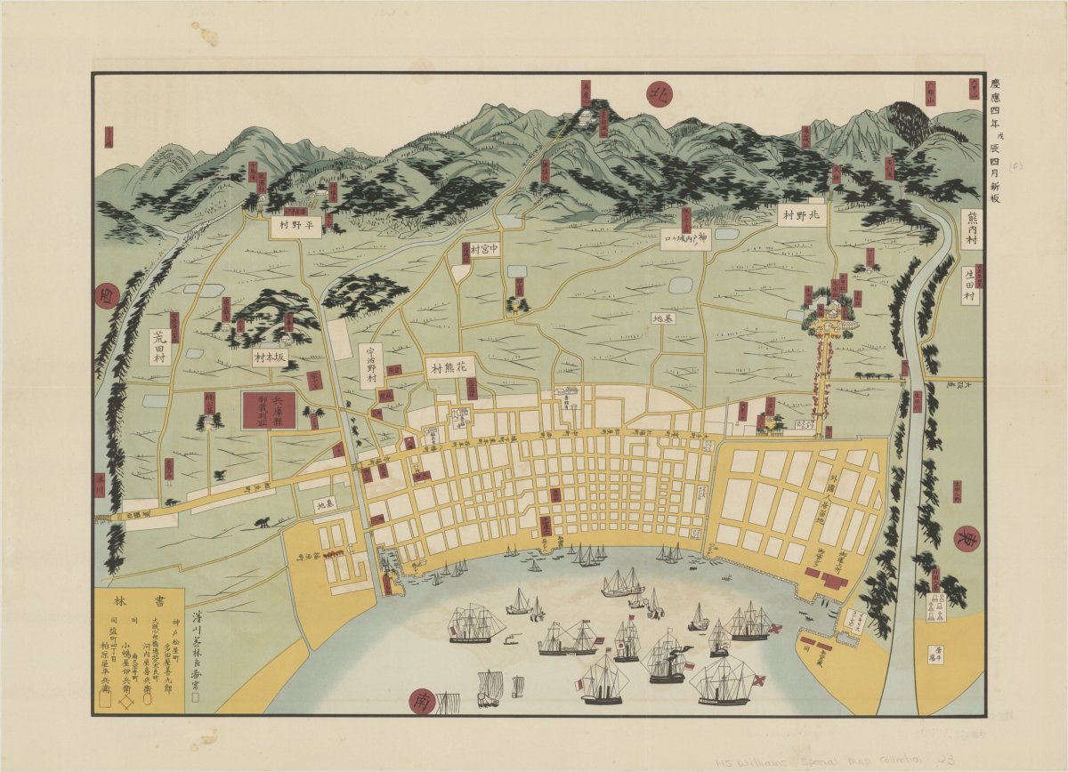 Pictorial map of Kobe, Japan