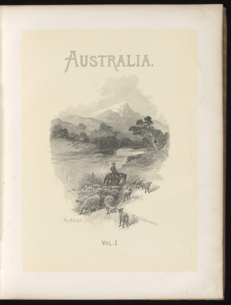 'Australia' title page from the Picturesque Atlas of Australasia