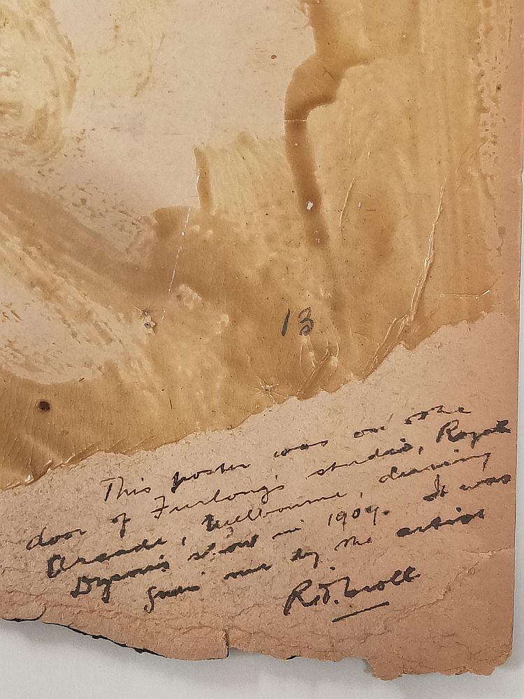 writing on reverse of poster outlining provenance