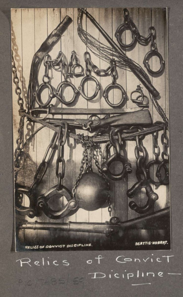 Relics of convict discipline held at the Beattie Museum, Hobart 