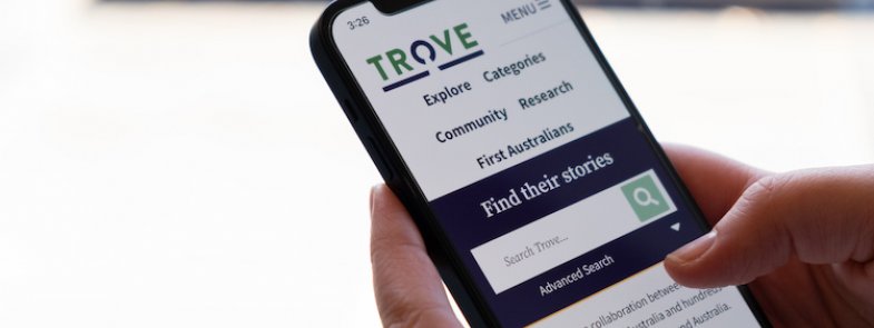Trove website on a mobile phone