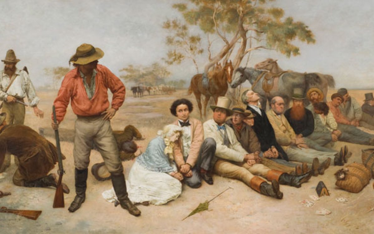 William Strutt's painting 'Bushrangers, Victoria, Australia 1852'