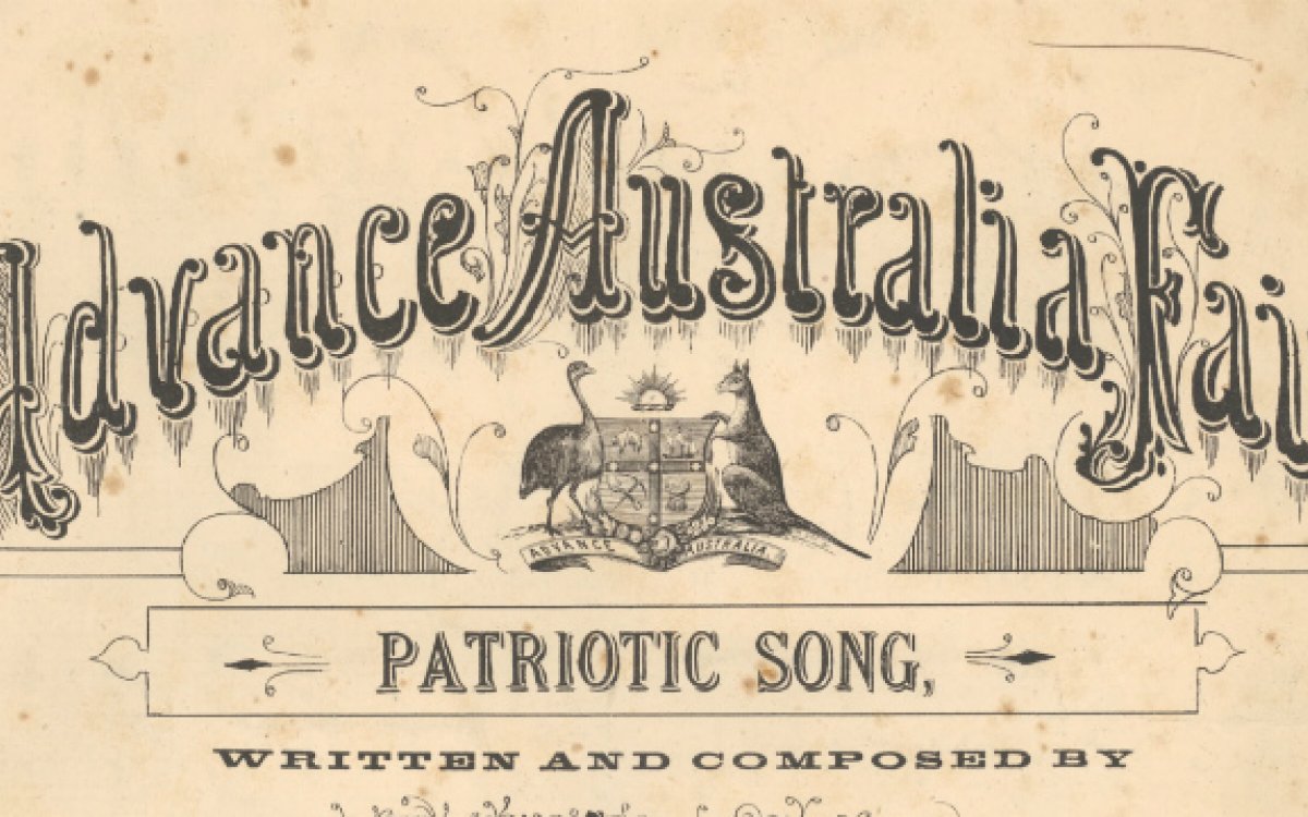 Cover of Advance Australia Fair sheet music from approximately 1879