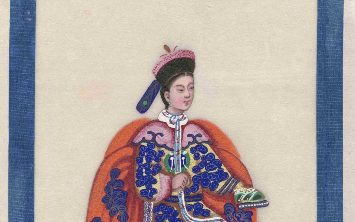 painting of woman in traditional Chinese Empress clothing