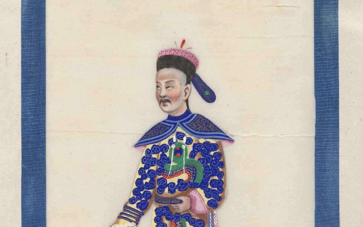 painting of man in traditional Chinese clothing