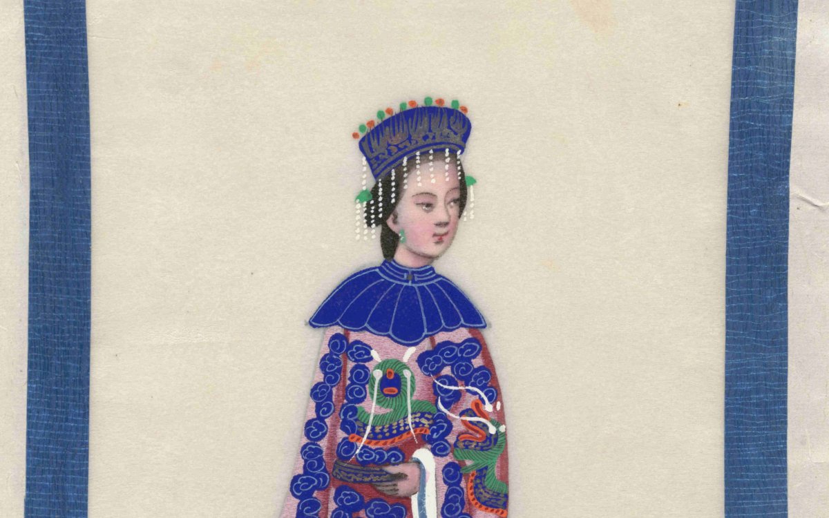 painting of woman in traditional Chinese clothing