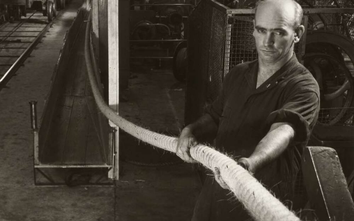Man making rope
