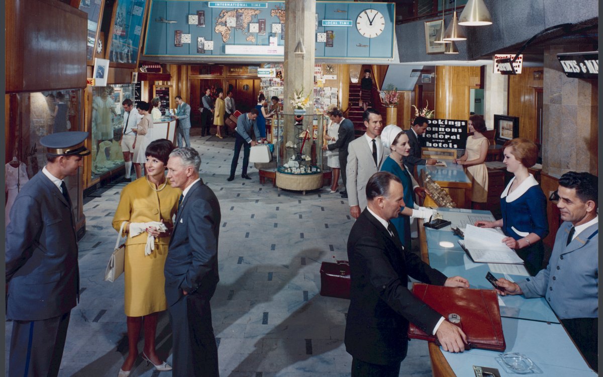 hotel reception 1965 modern