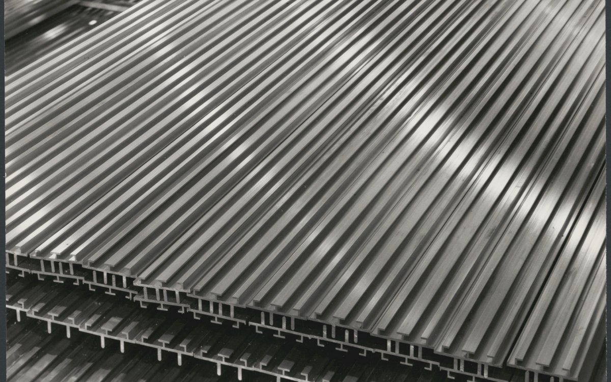 multiple stacks of aluminium profiles