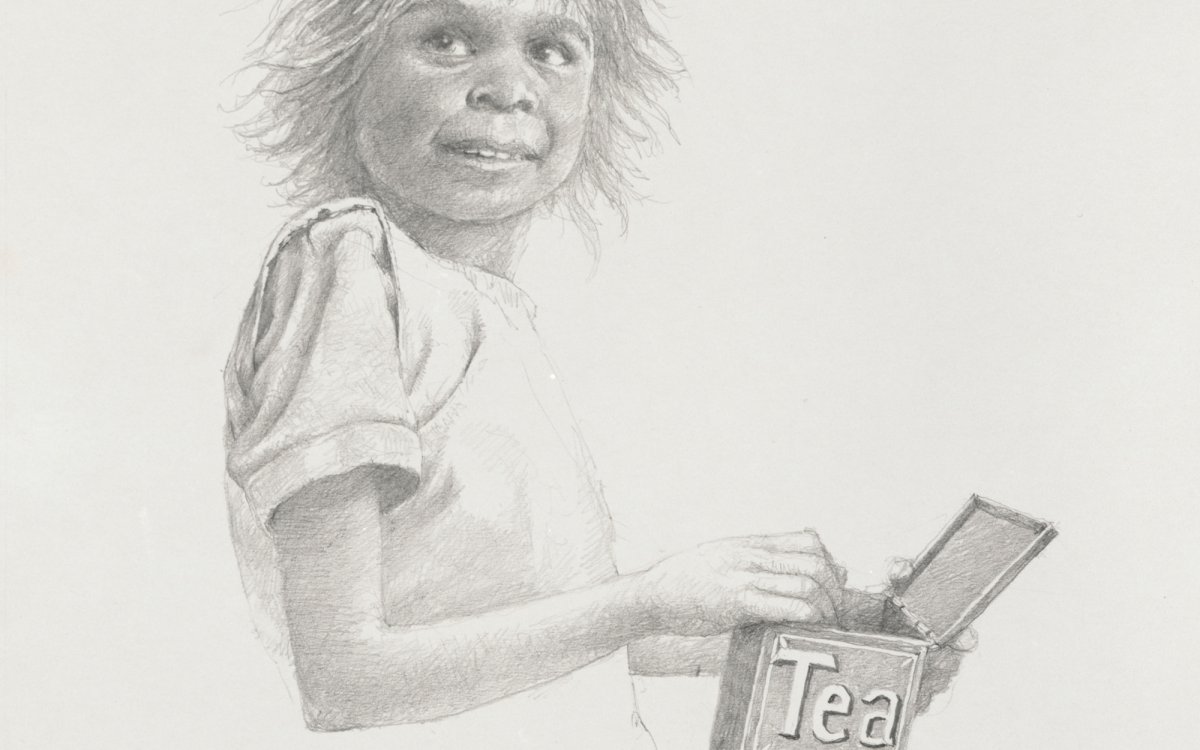 Girl holding tea caddy
