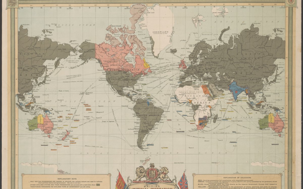 British Imperial Federation map of the world : showing present political status of the various possessions of the British Empire, March 1889