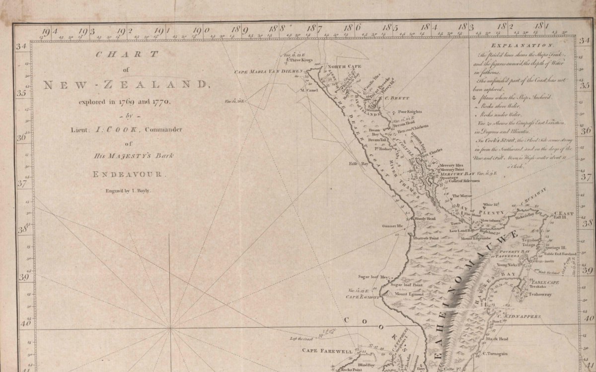 hand drawn map of New Zealand