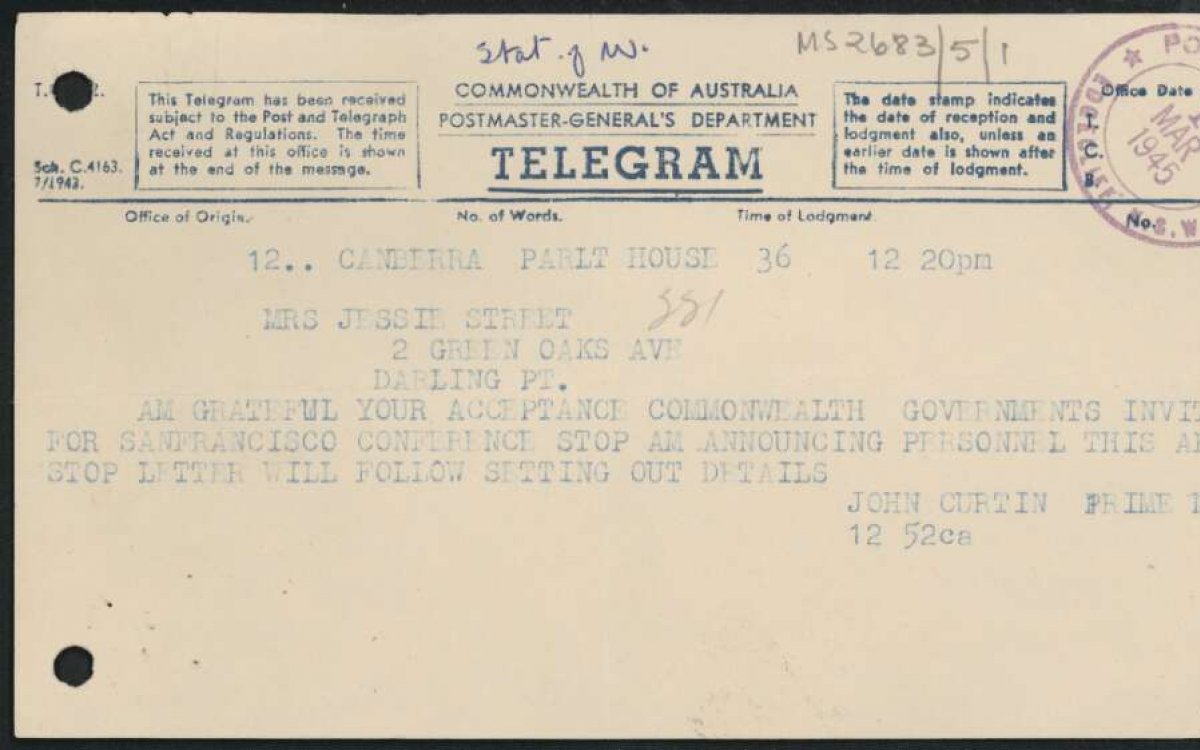 A telegram slip.