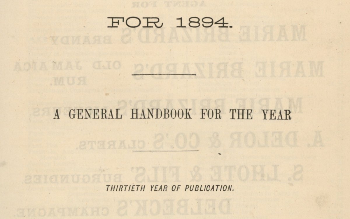 A sepia image of a weather almanac for 1894.