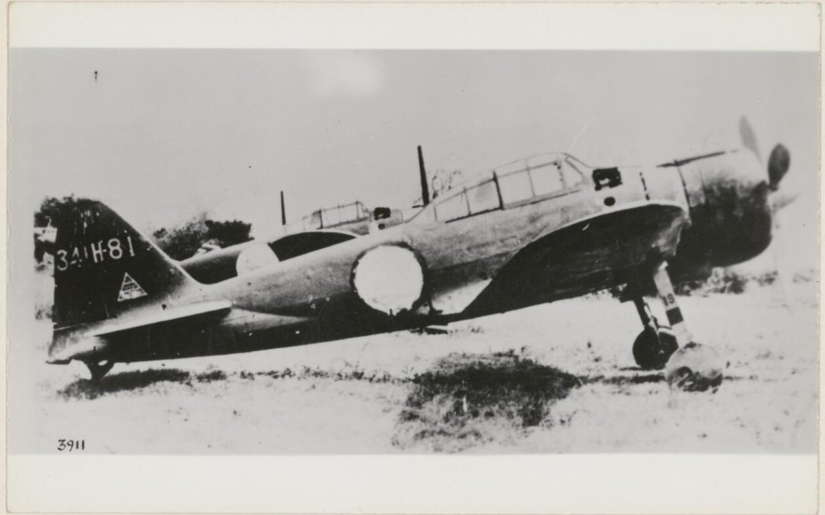 black and white photograph of japanese world war two plane 