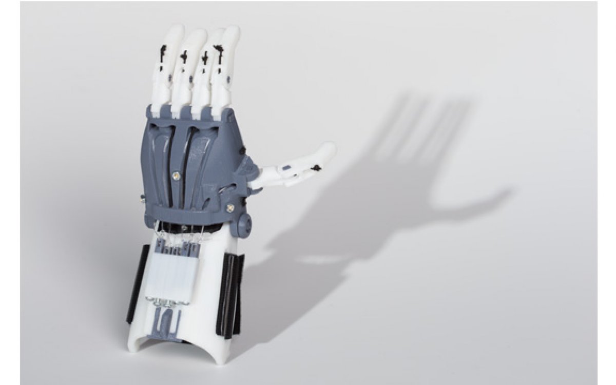 Photograph of 3D printed prosthetic hand