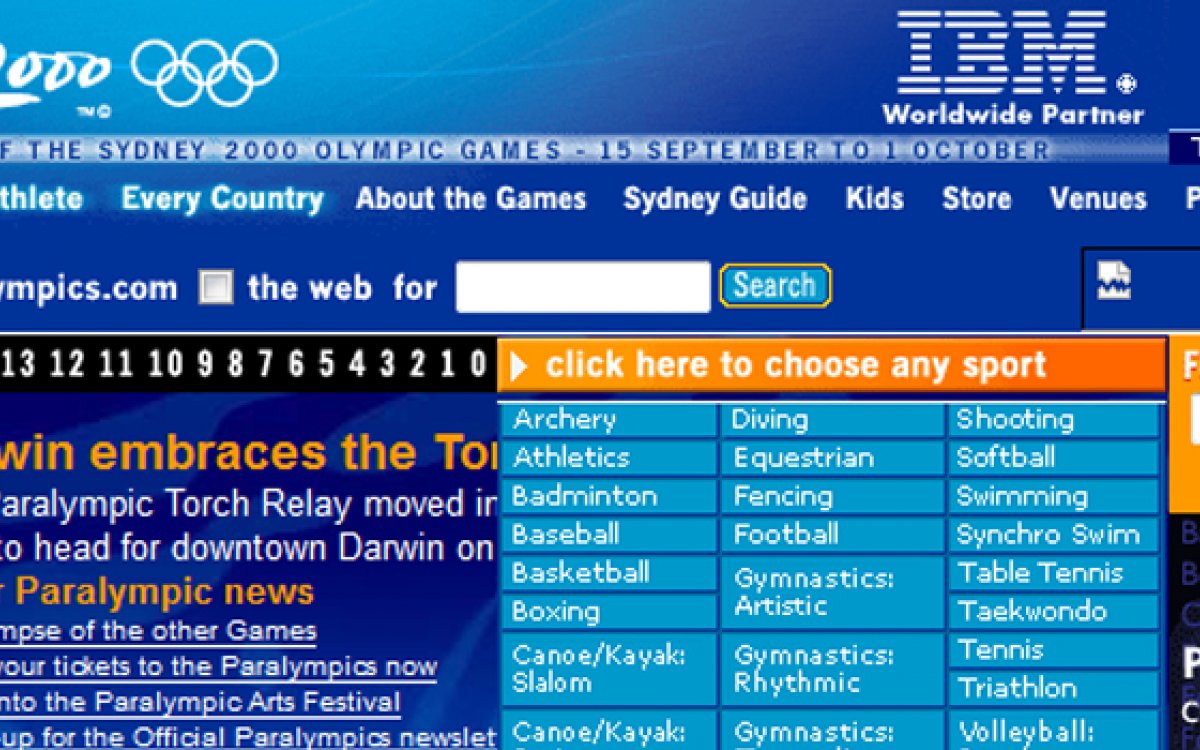 Blue olympic website