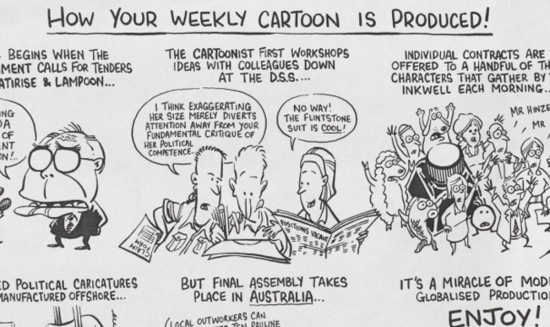 David Pope (b.1965), How Your Weekly Cartoon Is Produced (detail) 1997. Courtesy David Pope