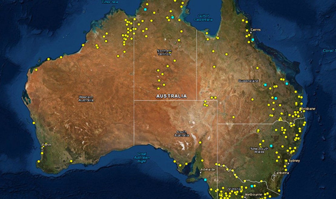 Map of frontier massacres across colonial Australia