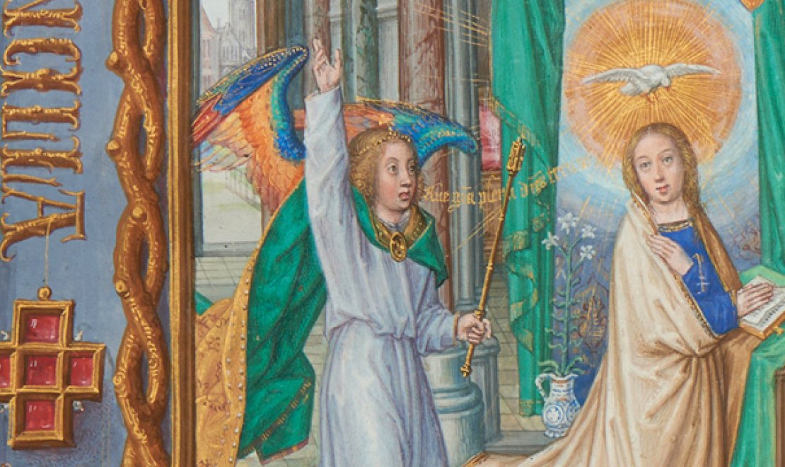 colourfull image in the illuminated manuscript the Rothschild Prayer Book