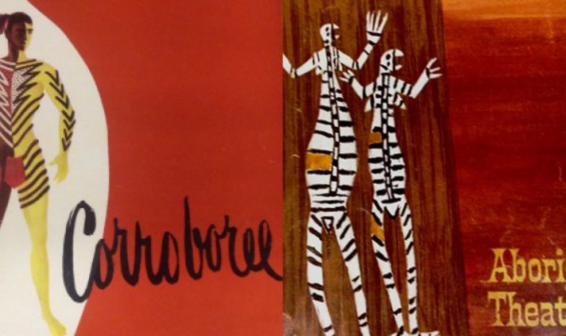 Program covers for the Arts Council of Australia NSW's Corroboree (1954) and Australian Elizabethan Theatre Trust's Aboriginal Theatre (1963) from the National Library of Australia's PROMPT collection