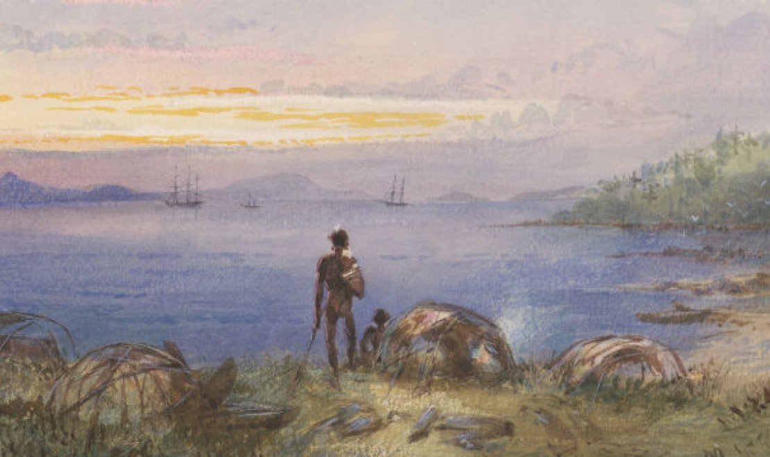 Australia, wigwams at Gould Island [Edwin Augustus Porcher], nla.obj-135133489