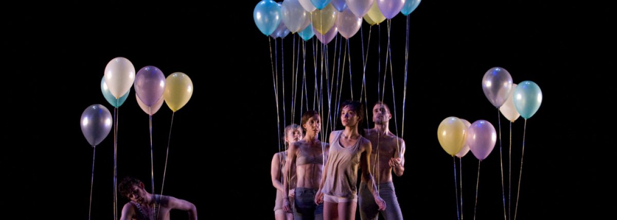 Group of dancers with balloons 