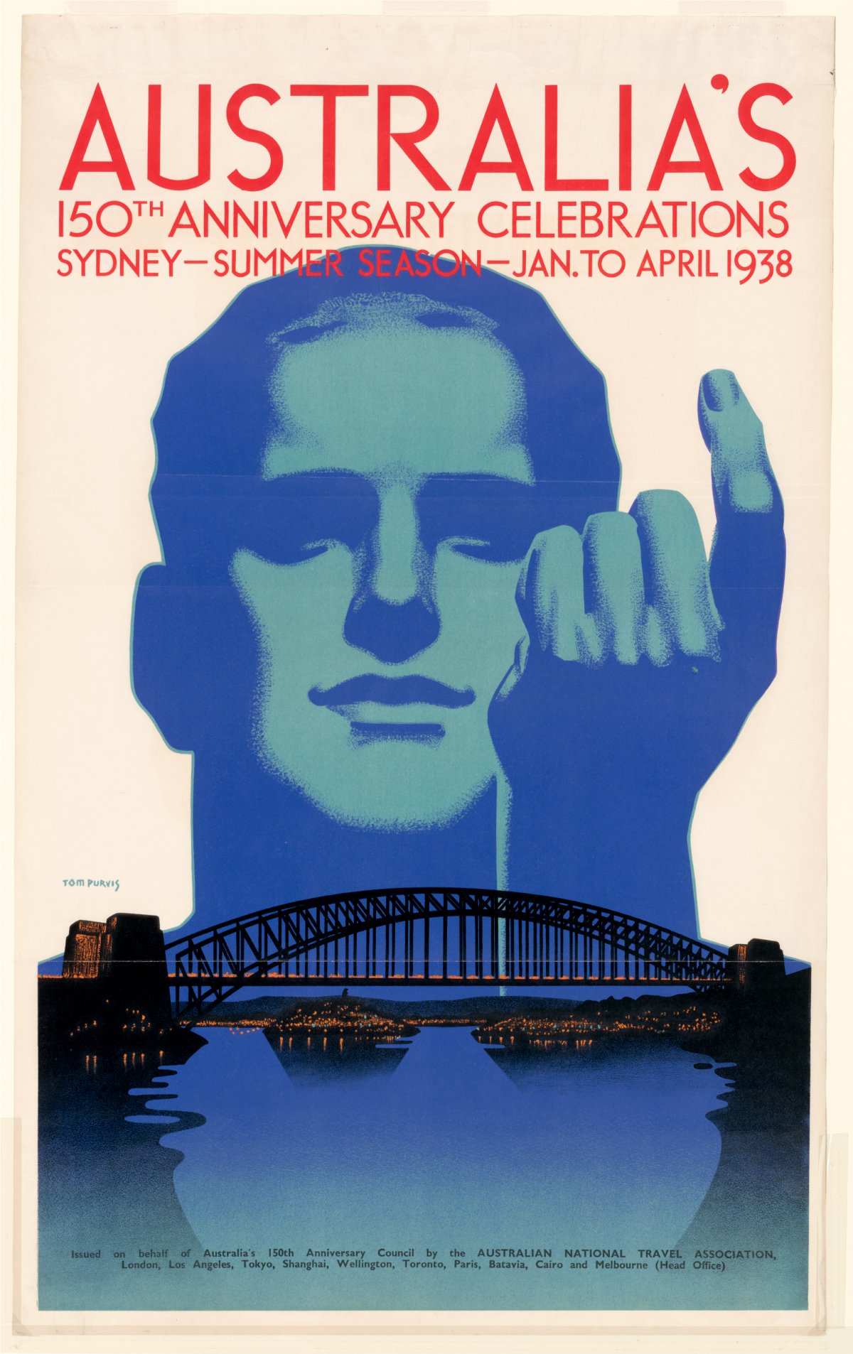 Poster advertising Australia's 150th Anniversary Celebrations Sydney—Summer Season—January to April 1938