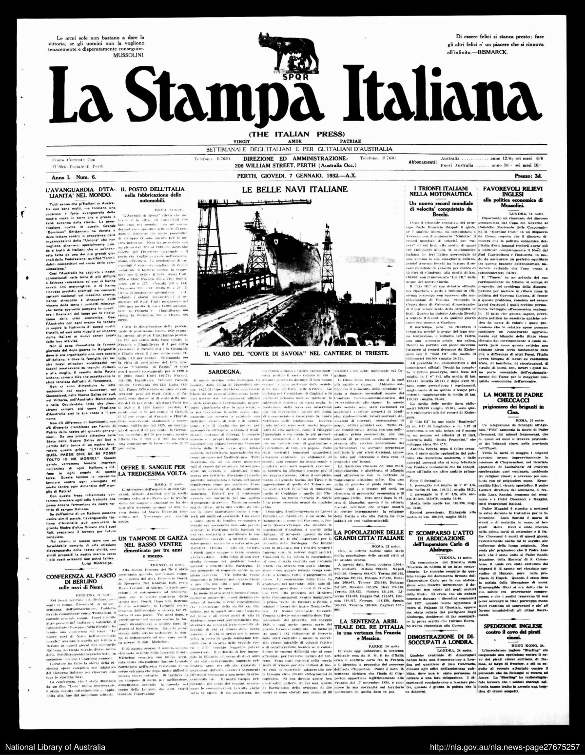 A photo of The Italian Press, 1932.