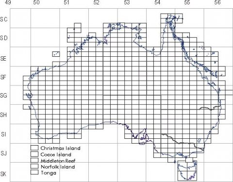 Map of Australia with flight diagrams grid overlaid.