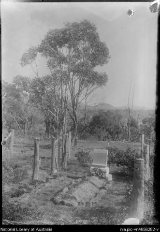 Grave of William Farrer, with trees, Lambrigg Station