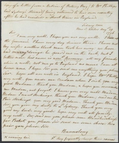 Letter written in cursive script on yellowing paper