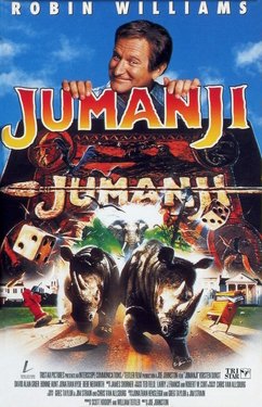 The original movie poster for the 1995 film Jumanji
