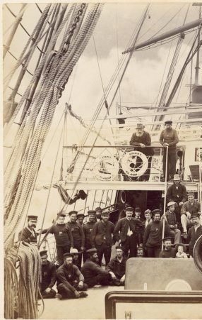 Detail from Passengers and crew on board the S.S. Orient on the way to Australia, ca. 1885