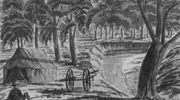 Drawing of a Camp on the Murrumbidgee