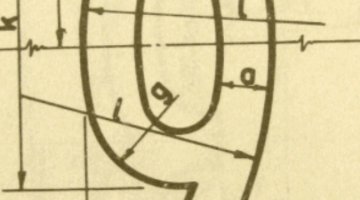 Part of a diagram depicting how to display number 9 on road signs