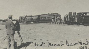 First train to leave Winton, Queensland 1898