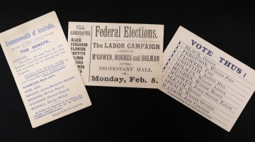 Three how to vote cards from 1901