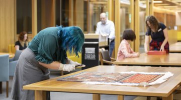 Researchers using the Special Collections Reading Room