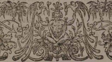 Detailed, black and white floral pattern with person sitting with their legs crossed in the centre