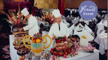 Chefs at a hotel dining room buffet