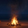 A bonfire set against the night sky