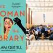 book cover for The Women in the Library and photo of the main reading room at the National Library of Australia, showing the ceiling